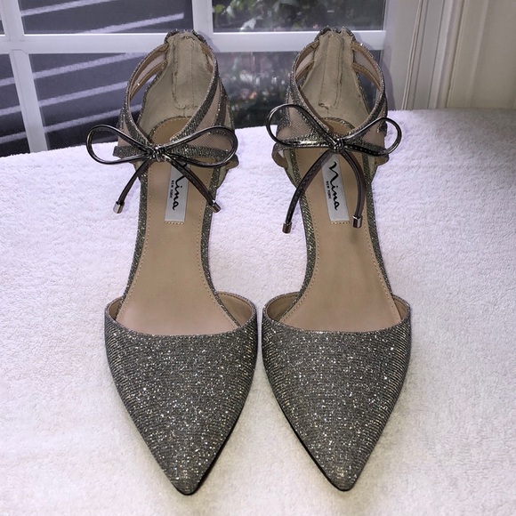 NEW! Nina Cheri illusion Silver Dress sandals - Picture 2 of 8